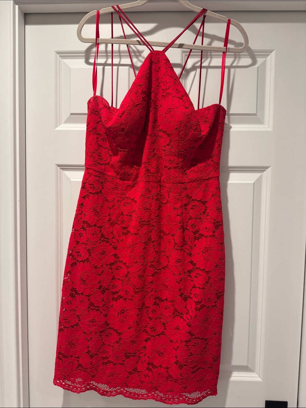 Red Lace Strappy Dress